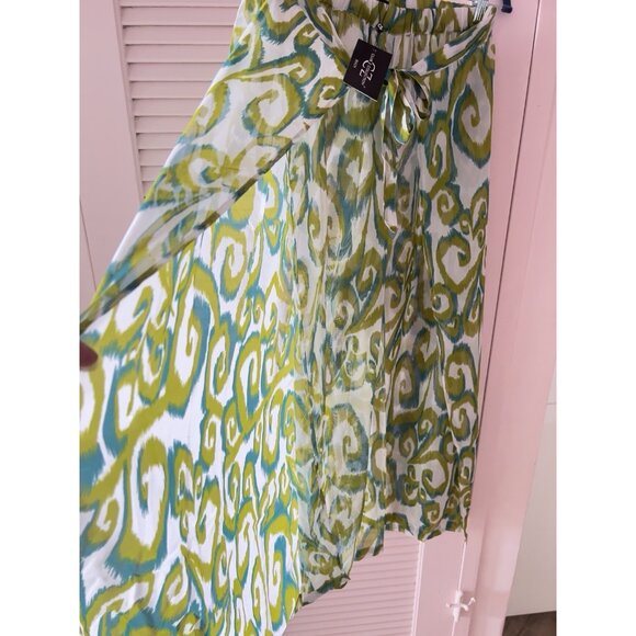 Club Z Collection Size XL Beach Pants Wide Leg Pull On Sheer Cover Up Swim Cover - Picture 4 of 9